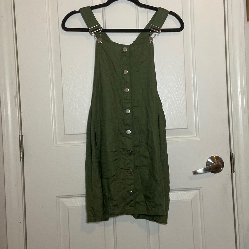 Green Overall Dress by Harper Heritage/Francesca’s